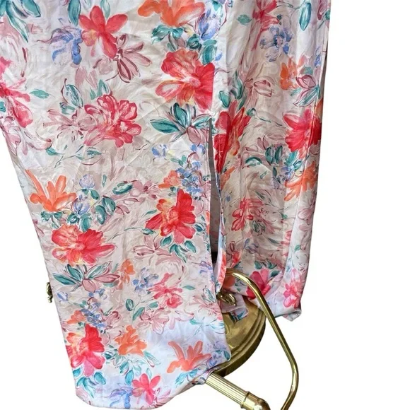 Paper Heart Pink Satin Slip Dress with Spaghetti Straps with Front Slit - Picture 2 of 9